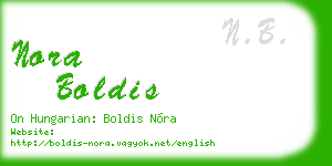 nora boldis business card