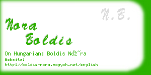 nora boldis business card